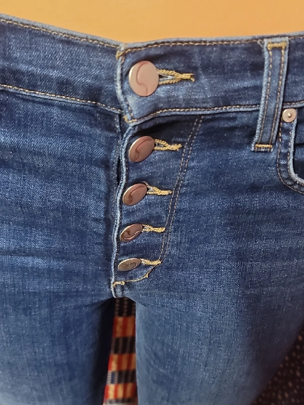 Joe's Jeans Dark Blue High-Rise Button-Fly Skinny Jeans - Picture 5 of 6